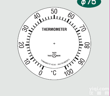 <em>直径</em>75  0-100℃  <em>山本</em>计器 防滴形<em>直径</em>75 金属<em>温度计</em> 0-100℃