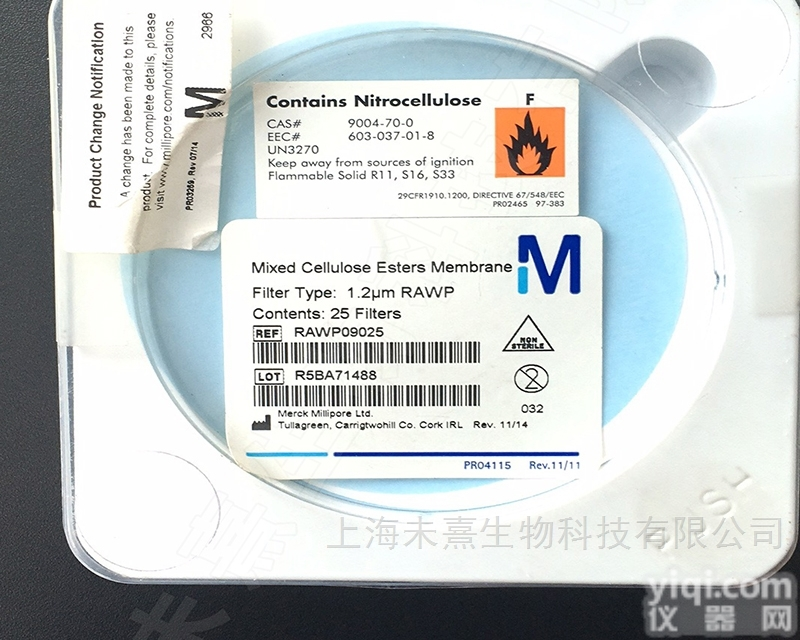 RAWP09025  millipore MF亲水白色光面MCE<em>表面</em><em>滤膜</em>