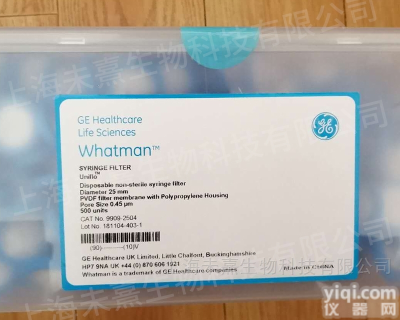 9909-2504  whatman<em>沃特曼</em>PVDF针头过滤器<em>孔径</em>0.45um