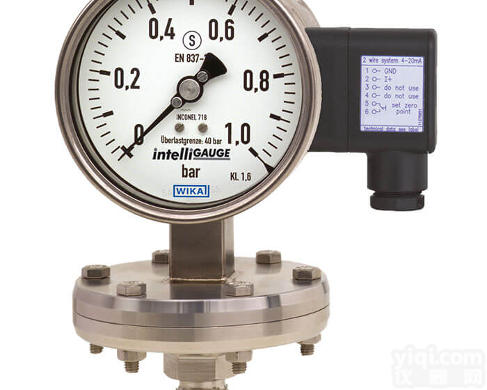 PGT43HP.100, PGT43HP.160  德国<em>威卡</em>WIKA带有电信号输出的<em>膜片</em>式<em>压力表</em>