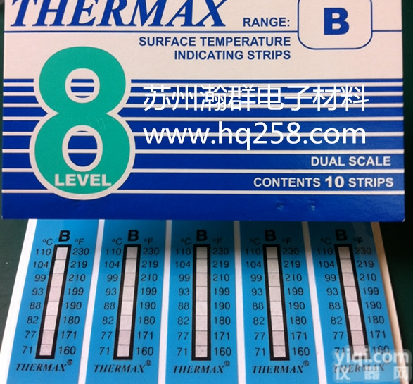 8B  <em>英国</em>进口<em>测温</em>纸/<em>八格</em>B热敏试纸/71℃- 110℃