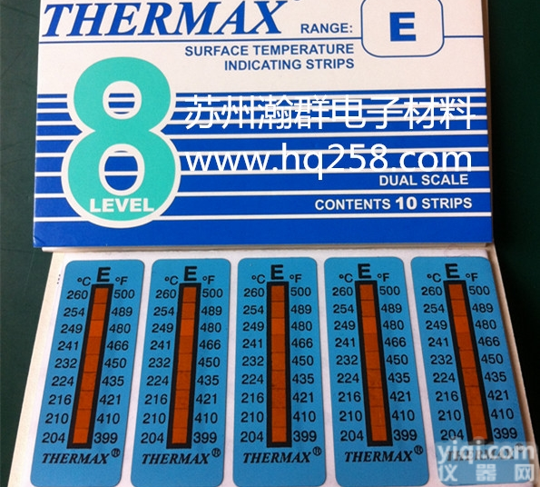 8E  <em>英国</em>进口<em>测温</em>纸<em>八格</em>E热敏试纸204℃- 260℃
