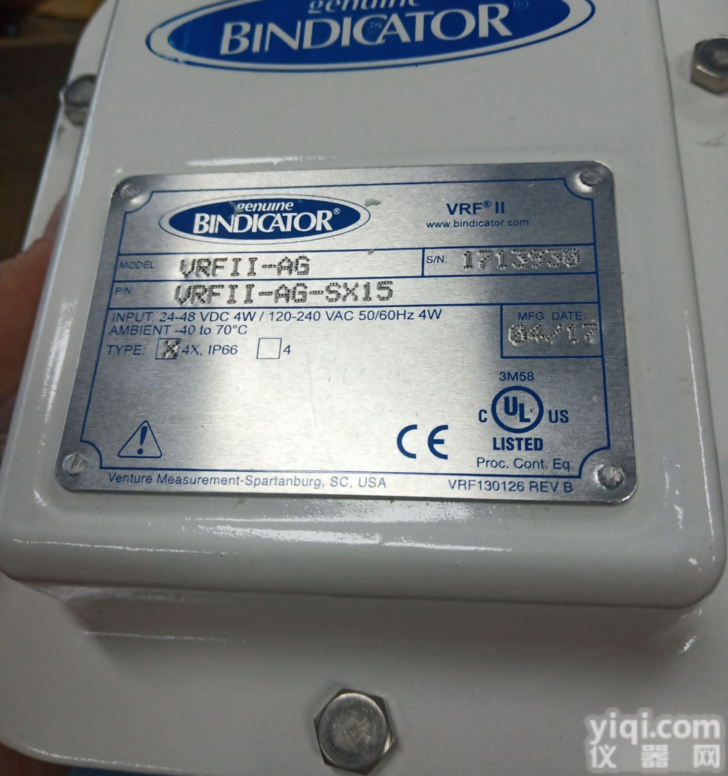 <em>美国</em>BINDICATOR<em>电容</em>探头VRFII-AG现货销售