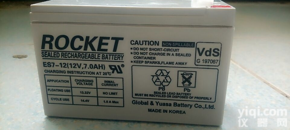ES7-12   12V7AH  包邮<em>韩国</em>火箭ROCKET<em>蓄电池</em>ES7-12/12V7AH