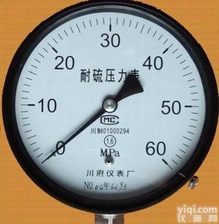 <em>普通型</em>耐硫<em>压力表</em>及耐硫真空<em>压力表</em>