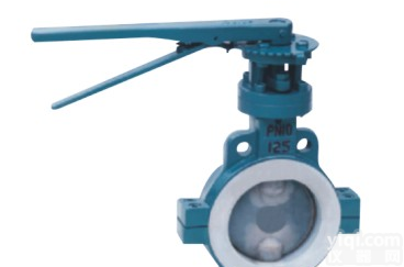 手动对夹衬氟<em>蝶阀</em> <em>对焊</em>连接金属密封<em>蝶阀</em>