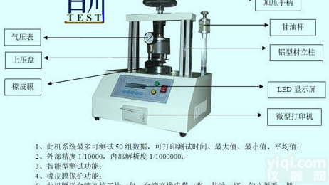 <em>带打印半自动电子式破裂强度试验机</em>纸板破裂强度测试仪