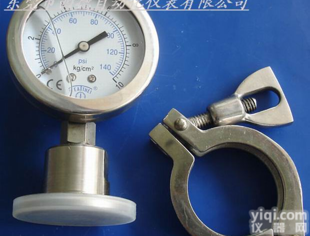 全不锈钢<em>卡箍式</em>卫生型隔膜<em>压力表</em>