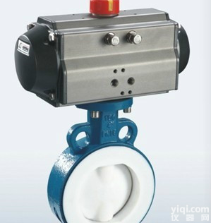 <em>耐腐蚀</em><em>D671F46</em>气动<em>对夹</em>衬氟蝶阀