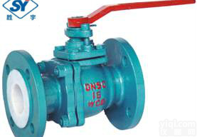 供应胜宇Q41F46衬氟<em>球阀</em> 浮动球<em>球阀</em> 法兰 各种高腐蚀化学<em>介质</em>