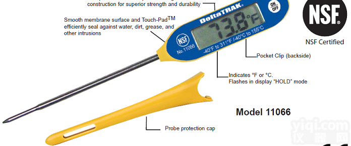 DeltaTRAK<em>食品</em><em>温度计</em> <em>食品</em>ZX<em>温度计</em> 大屏显示<em>探针</em><em>温度计</em>
