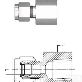 双<em>卡套</em>转内锥<em>螺纹</em>接头