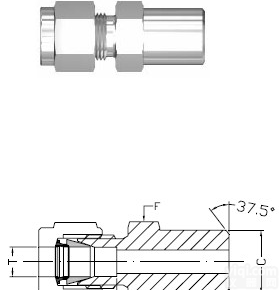 双<em>卡套</em>转pipe管<em>对焊</em><em>接头</em>