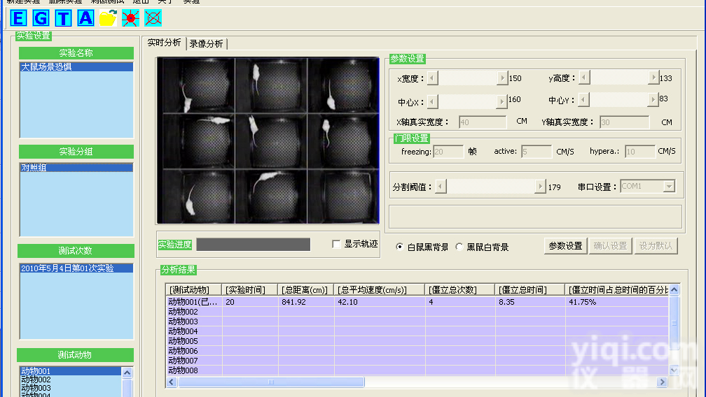 <em>大鼠黑白箱</em>实验视频分析系统 黑白箱实验