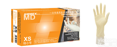 爱马斯AMMEX 一次性橡胶<em>医用</em>检查手套(<em>加厚型</em>）