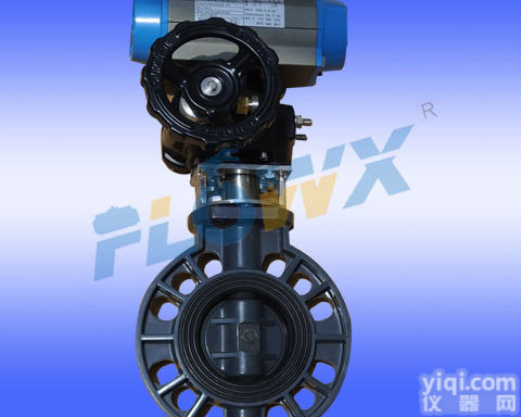 气动对夹法兰<em>塑料</em><em>蝶阀</em>，PVC<em>塑料</em>气动<em>蝶阀</em>带手轮