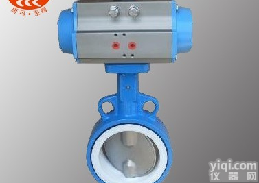 D671F<em>四氟</em>密封气动<em>对夹式</em>蝶阀