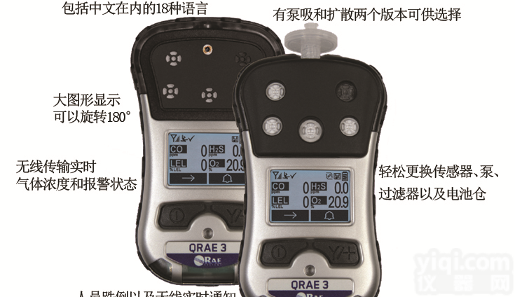 QRAE3 PGM-2500<em>四合</em><em>一气</em>体检测仪，<em>美国</em>华瑞<em>四合</em><em>一气</em>体检测仪