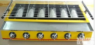 安阳商用六头燃气<em>烧烤炉</em>煤气烧烤机无烟<em>烧烤炉</em>烤生蚝烤面筋烤鸡脖 无烟烧烤车多少钱强烈推荐