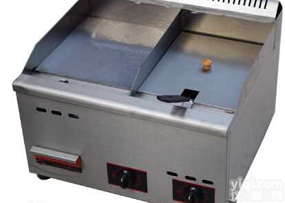 招商平湖手抓饼<em>油炸</em>锅<em>燃气</em>商用扒炉 炸炉一体机的使用方法