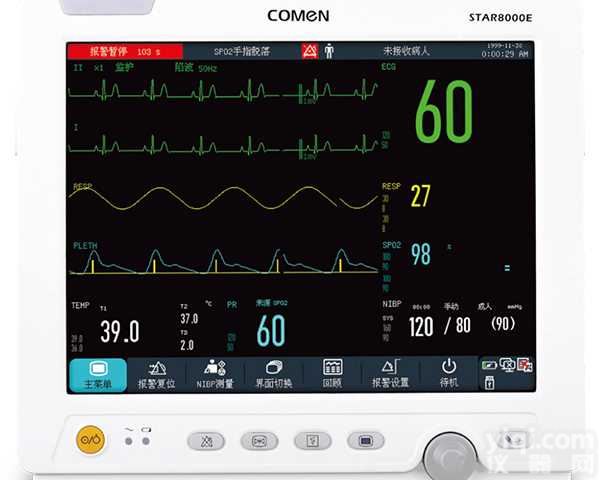 科曼<em>病人</em><em>监护仪</em>六参数<em>监护仪</em>病房监护