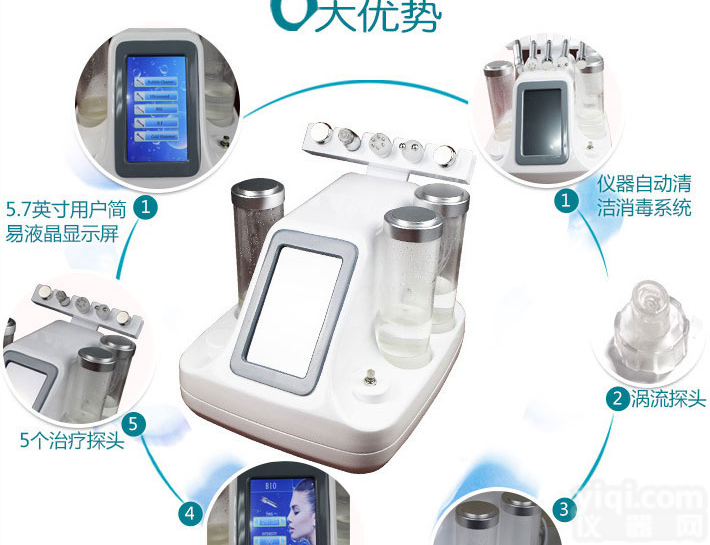 小气泡<em>美容仪器</em> 超微小气泡皮肤清洁白色<em>超声</em>波美容仪