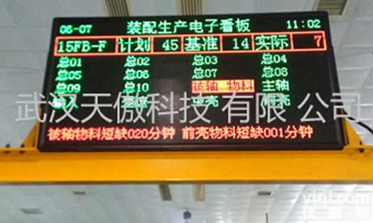 焊接<em>车间</em>液晶电子<em>看板</em>