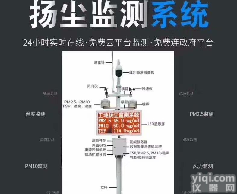 陕西环保认证<em>扬尘</em><em>浓度</em><em>超标</em>预警联动喷淋系统