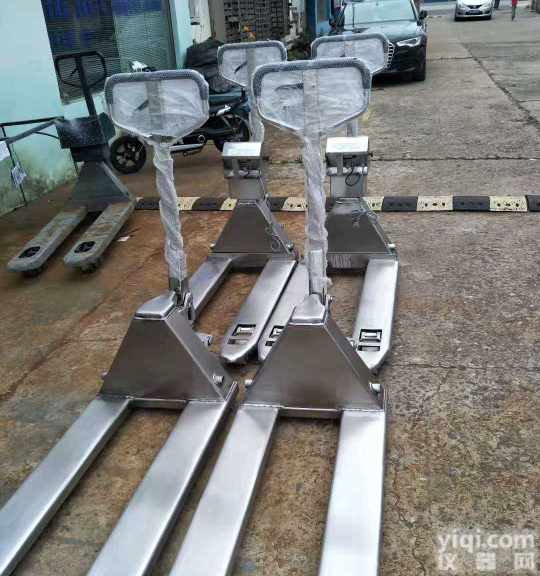 长沙<em>搬运</em>车<em>电子秤</em>带打印功能 1t<em>不锈钢</em>叉车<em>电子秤</em>