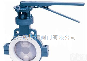 D71F46  D71F46<em>手动</em><em>对夹式</em>衬氟<em>蝶阀</em>