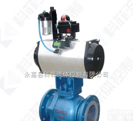 Q641F46  耐酸<em>耐腐蚀</em>气动衬氟<em>球阀</em>