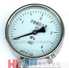 Y-B系列<em>不锈钢</em><em>压力表</em>  Y-B系列<em>不锈钢</em><em>压力表</em>/<em>压力表</em>/茂名惠利仪表YB系列