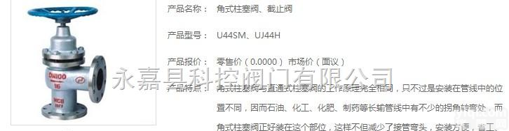 角式<em>柱塞阀</em>、<em>截止阀</em>