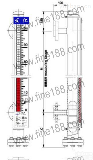 CFZ-C10<em>基本型</em>  <em>基本型</em>磁性翻柱<em>液位计</em>