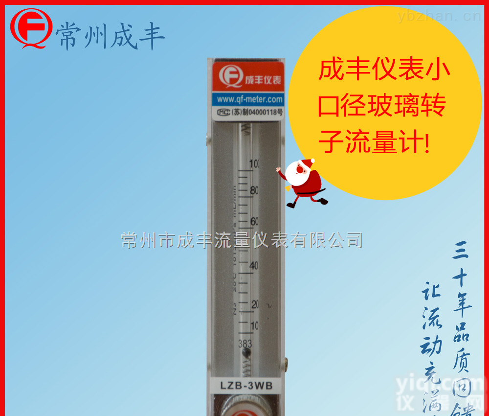 LZB-3WB  【常州成丰】国产微小流量玻璃<em>转子</em><em>流量计</em>，知名品Pai成丰仪表热处理<em>流量计</em>厂家<em>选型</em>