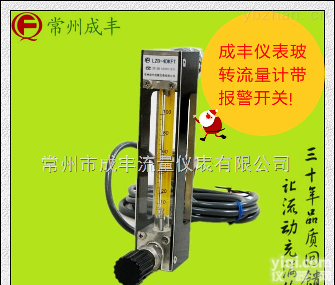 LZB-4DKFT  热处理转子<em>流量计</em>知名厂家<em>常州</em>成丰选型,<em>国产</em>品Pai成丰仪表玻璃转子<em>流量计</em>带报警