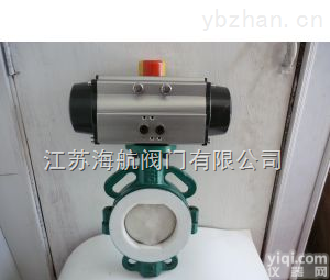 衬氟<em>蝶阀</em>  <em>D671F46</em>-16C\<em>D671F46</em>-10C气动衬氟<em>蝶阀</em>