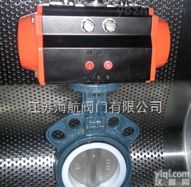 衬氟<em>蝶阀</em>  <em>D671F4</em>-16C\<em>D671F4</em>-10C气动衬氟对夹<em>蝶阀</em>