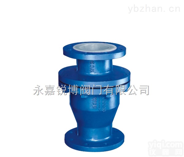 H44F46衬氟旋启式<em>止回阀</em>H44F46-10C-<em>DN100</em>