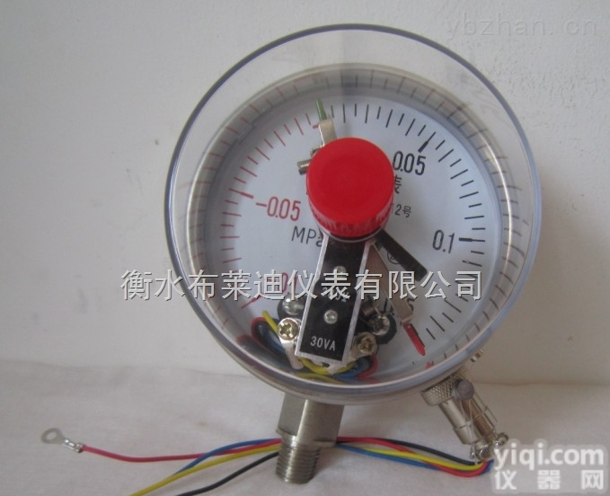 YXC-100F  特价<em>布莱迪</em>不锈钢电<em>接点</em>压力表-0.1~0.5Mpa