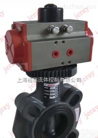 BFV14-S50AX PN10  <em>耐腐蚀</em>对夹<em>气动</em>塑料<em>蝶阀</em>