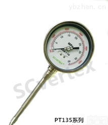 PT135C内置压力传感器<em>指针式</em>高温熔体<em>压力表</em>