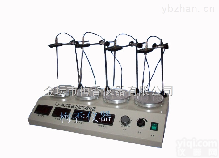 CJJ-4A  <em>控温</em><em>四联</em>磁力加热搅拌器<em>梅香</em>仪器<em>梅香</em>仪器