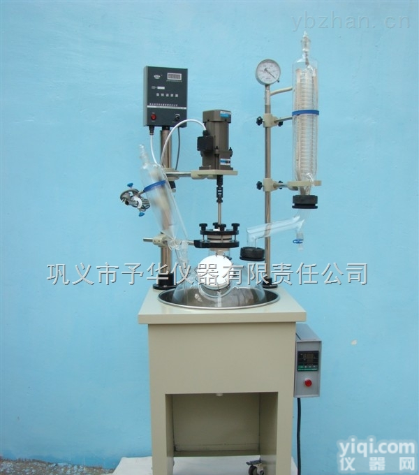 YDF10-100L  YDF大口径单层<em>玻璃</em><em>反应釜</em>回流<em>蒸馏</em>清洗方便