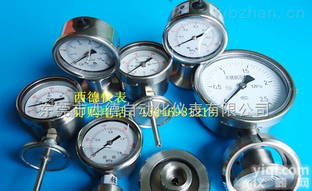 食品机械设备，制药机械设备用全不锈钢<em>卡箍式</em>卫生级隔膜<em>压力表</em>