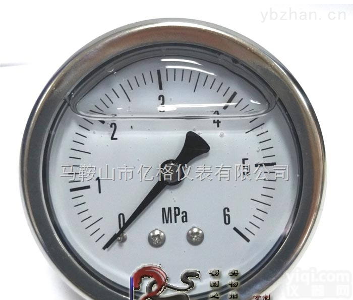 YN60轴向<em>耐震</em><em>压力表</em> M14*1.5不锈钢抗震油压表 空压机专用0-6MPA