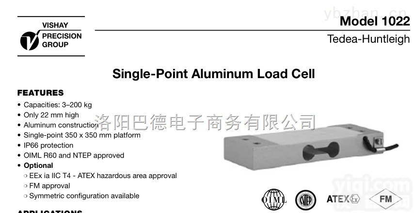 <em>1022</em>-10KG  长期供应美国tedea称重传感器<em>1022</em>-10KG现货
