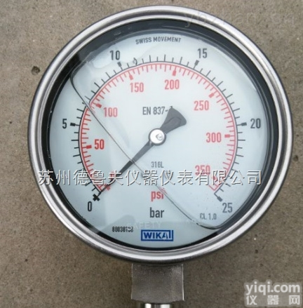 213.53  德国WIKA<em>全钢</em><em>压力表</em>/黄铜<em>压力表</em>213.53-苏州德<em>鲁夫</em>代理