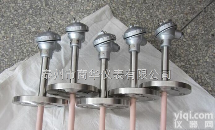双支S型铂铑<em>热电偶</em>固定法兰<em>安装</em>WRP2-430