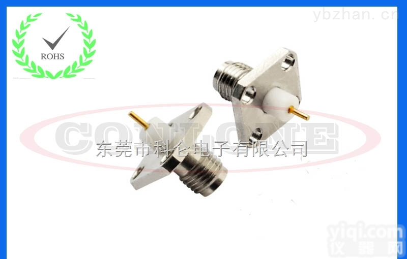 供应不锈钢4孔法兰式<em>SMA</em>母头<em>连接器</em> 法兰安装<em>SMA</em>射频接头